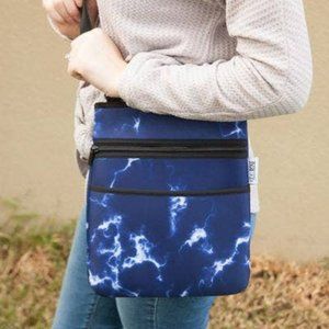 Blue & White Tie Dye Neoprene Crossbody